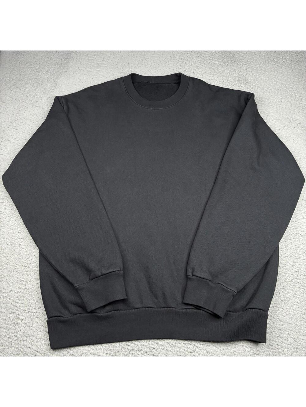 Los Angeles Apparel Crewneck Sweatshirt Mens XL Black Heavyweight Longline Fit